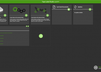 Ekran powitalny programu Tape Label Studio